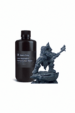 ELEGOO 8K Suda Yıkanabilir Fotopolimer Reçine Uzay Grisi - 1 Kg